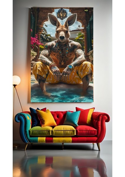 Gangsta Kanguru 1 Ev Duvar Salon Güzellik Salonu Ofis Dükkan Dekarasyon Kanvas Tablo