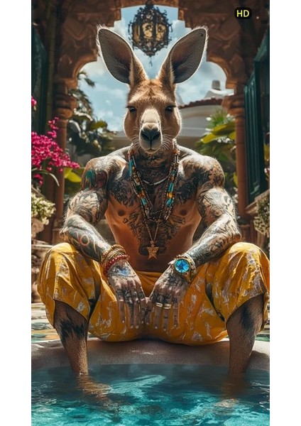 Gangsta Kanguru 1 Ev Duvar Salon Güzellik Salonu Ofis Dükkan Dekarasyon Kanvas Tablo fiyatları