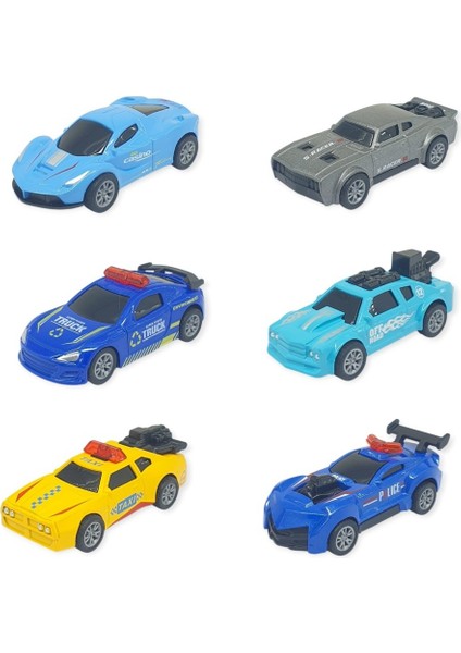Çek Bırak Metal Küçük Arabalar 8 cm 6'lı Set