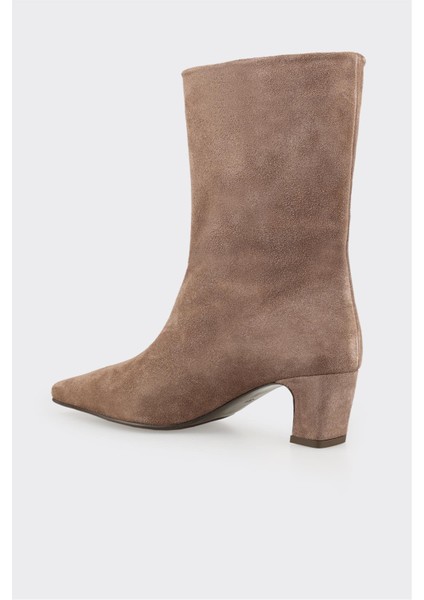 Vizon Deri Kadın Klasik Bot modelleri