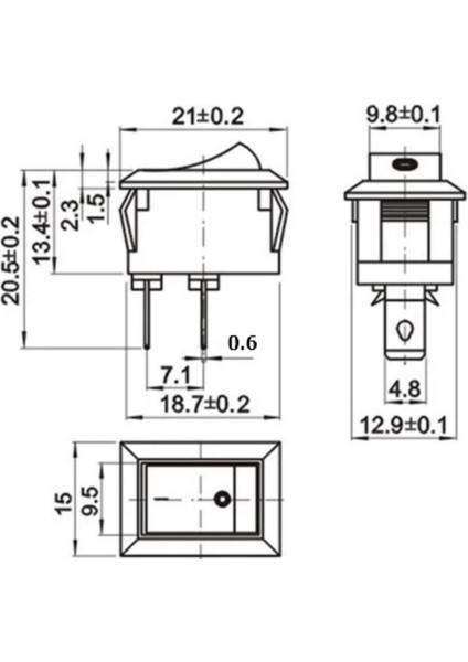 MR-120 Mini Siyah Işıksız Deney Anahtarı On-Off 2p Siyah modelleri