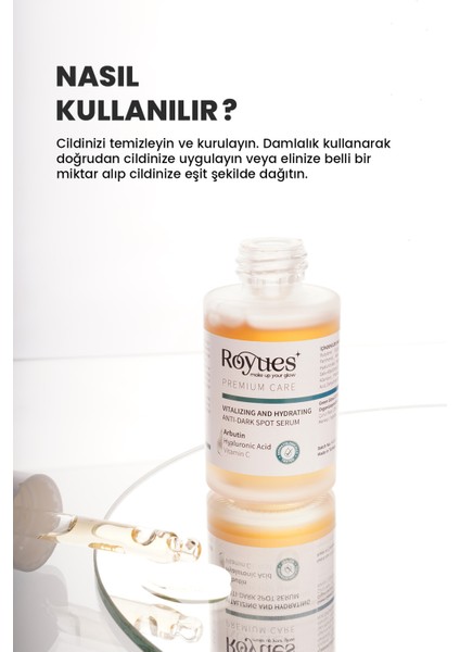 Koyu Leke Karşıtı Arbutin Cilt Serumu - Cilt Tonu Eşitleyici (Arbutin + Hyaluronik Asit + Vitamin C) indirimleri