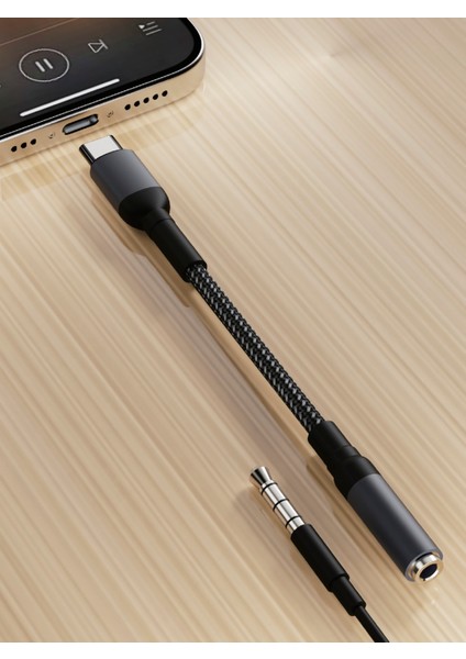 3.5 mm To Type-C Çevirici Dönüştürücü Ses Aktarıcı Kablo 12 cm Aux Type-C Çevirici fiyatları