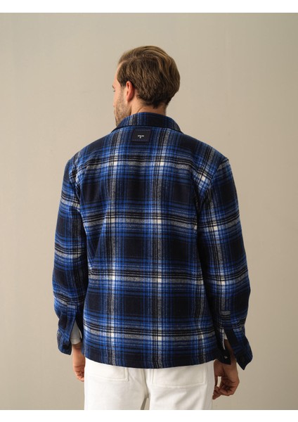 Erkek Lacivert Oversize Gömlek Ceket