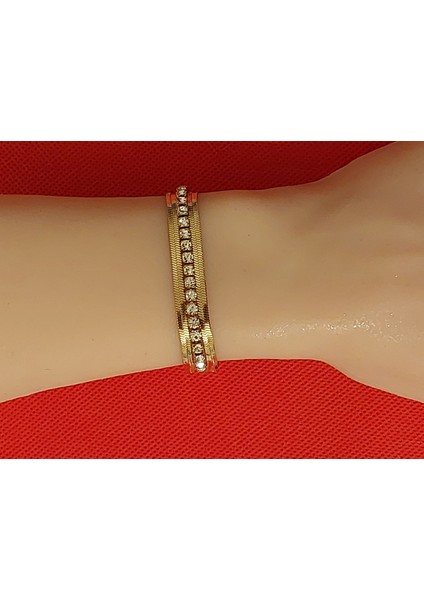 Ince Hasır Zincir Detaylı Su Yolu Çelik Bileklik modelleri