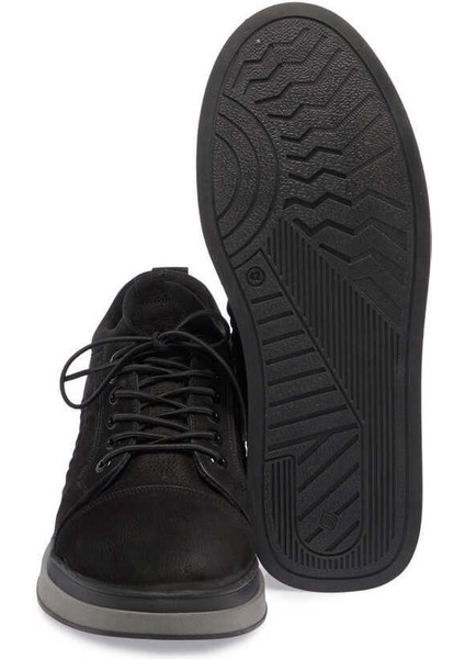 Siyah Hakiki Nubuk Deri Erkek Sneaker - E23S1AY56386-A64
