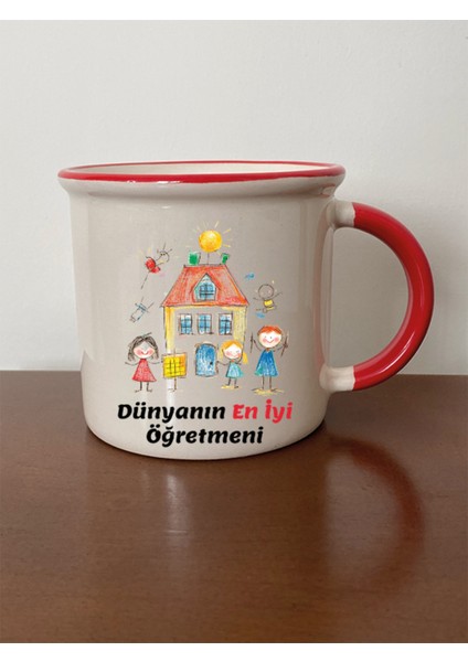 Okul Teması Baskılı Öğretmenler Günü Hediyesi Öğretmene Hediyelik Ürün