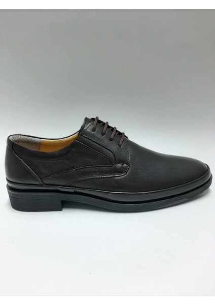 Hakiki Deri Kauçuk Esnek Tabanlı Bağcıklı Kahverengi Kışlık Erkek Ayakkabı C-9175045KTGY