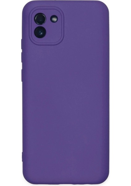 Samsung Galaxy A03 Kılıf Nano Içi Kadife Silikon - Mor