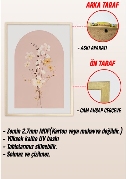 Ahşap Çerçeveli Mdf Tablo Seti Salon ve Oturma Odası Için ÇT3089 23 x 32