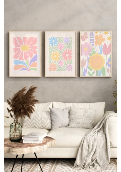 Ahşap Çerçeveli Mdf Tablo Seti Salon ve Oturma Odası Için ÇT3096 23 x 32 fiyatları