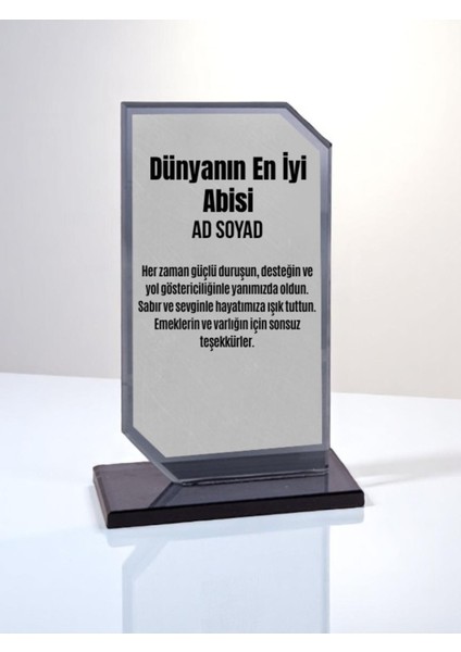 Abiye Hediyelik Plaket Ödül Başarı Plaketi