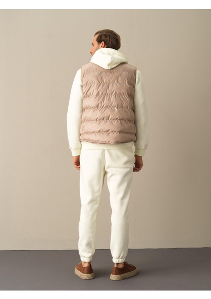 Dik Yaka Regular Fit Çıtçıt Düğmeli Şişme Yelek