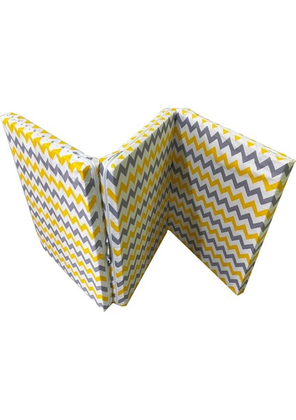 Katlanır Kamp Yatağı Çadır Yatağı Sünger Yatak Fermuarlı 70X180 cm 6 Cm-Sarı Gri Zikzak fırsatları
