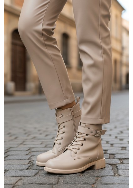 Bej Cilt Kaymaz Içi Polarlı Fermuarlı Kadın Bot 209151 Z modelleri