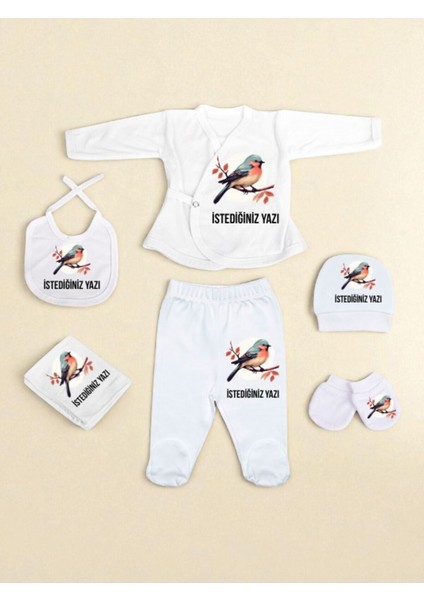 Dalda Sevimli Kuş Bebek Hastane Çıkışı Kız Bebek Erkek Bebek Hastane Çıkışı Yenidoğan Bebek Kıyafeti
