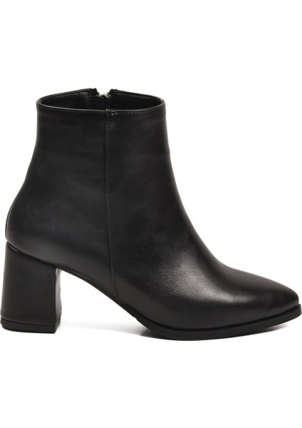 Siyah Cilt Fermuarlı Polarlı Kaymaz Kadın Topuklu Bot 343126 Z fiyatları