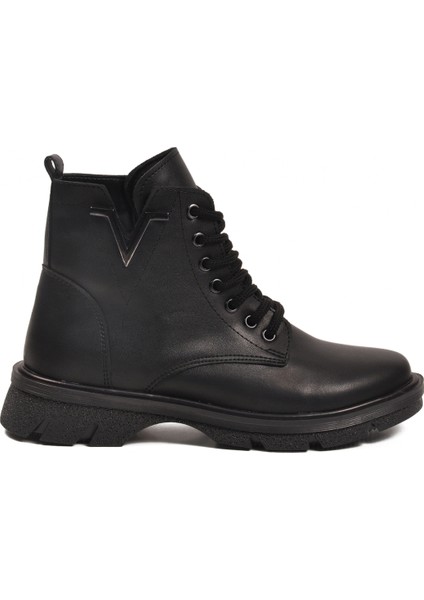 Siyah Cilt Bağcıklı Fermuarlı Polarlı Kaymaz Kadın Bot 351071 Z fiyatları