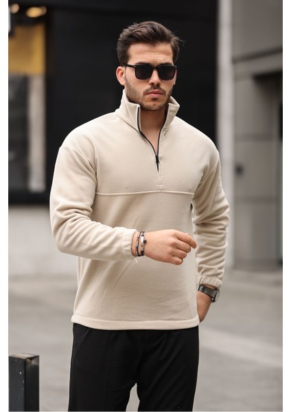Yarım Fermuarlı Polar Sweatshirt