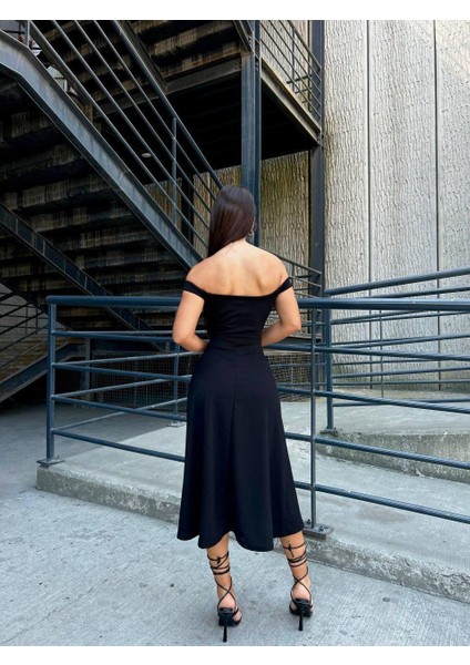 Gül Yaka A Model Midi Elbise modelleri