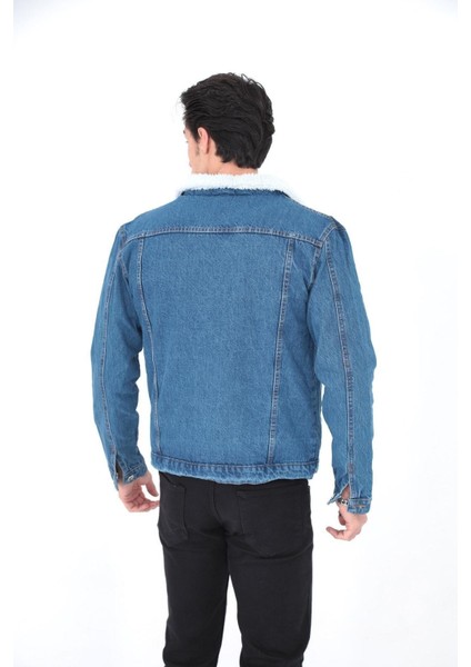 Erkek Trend Kışlık Içi Kürklü Kot Ceket Lacivert indirimleri