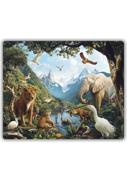 Hayvanlar Alemi Temalı Mouse Pad 18X22 cm