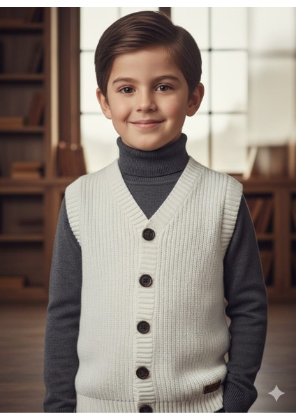 Erkek Çocuk Selanik Örgü Düğmeli Triko Yelek Abiye & Günlük Şık Kombin 5-8 Yaş fırsatları