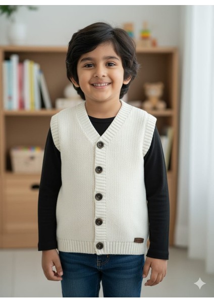 Erkek Çocuk Selanik Örgü Düğmeli Triko Yelek Abiye & Günlük Şık Kombin 5-8 Yaş indirimleri