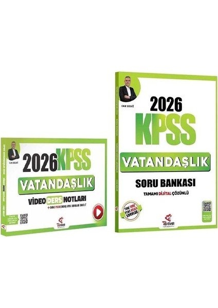 Tekrar Akademi 2026 Kpss Vatandaşlık Video Ders Notları + Soru Bankası 2 Li Set