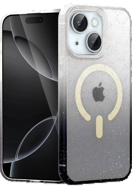 Apple iPhone 15 Plus Pummel Shiny Magsafe Kapak - Siyah