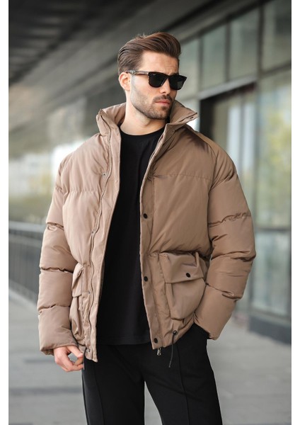 Kahverengi Fermuarlı Çıt Kapamalı Şişme Erkek Mont E7436 indirimleri