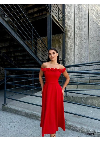 Gül Yaka A Model Midi Elbise fiyatları