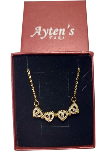 Zirkon Taşlı Kalpli Yonca Kolye: Hem Aşk Hem Şans Yanı Başınızda! fiyatları
