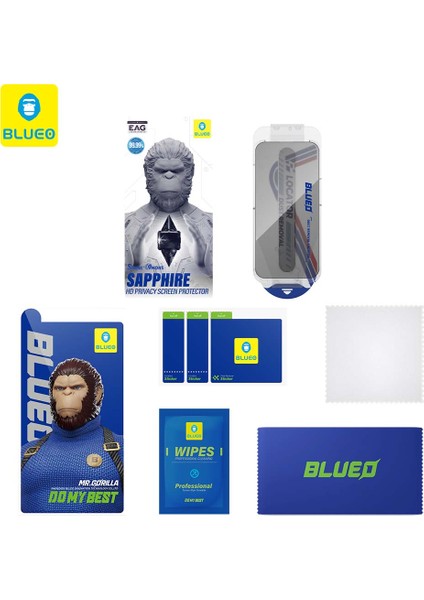 Sapphire Privacy iPhone 17 Uyumlu Aparatlı 9 Mohs %99.99 Orijinal Safir Hayalet Ekran Koruyucu