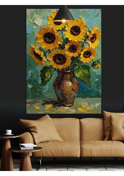 Vazodaki Ay Çiçekleri Dekoratif Kanvas - Mdf Ahşap Tablo fiyatları