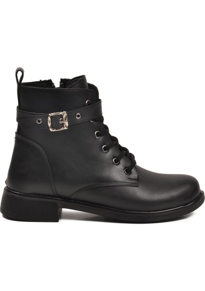 Siyah Cilt Kaymaz Içi Polarlı Fermuarlı Kadın Bot 209151 Z fiyatları