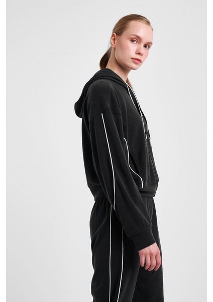 Kadın Fermuarlı Kapüşonlu Sweatshirt 25N-2113 fırsatları