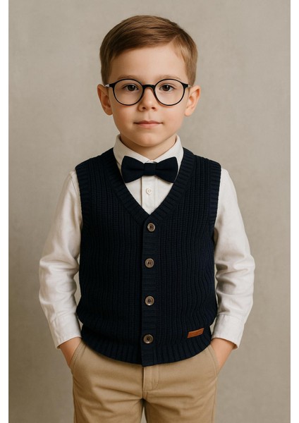 Erkek Çocuk Selanik Örgü Yelek – Esnek ve Şık – 0-5 Yaş