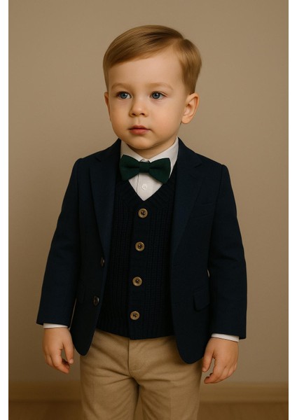 Erkek Çocuk Selanik Örgü Yelek – Esnek ve Şık – 0-5 Yaş modelleri