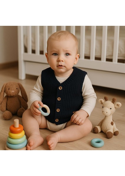 Erkek Çocuk Selanik Örgü Yelek – Esnek ve Şık – 0-5 Yaş fırsatları