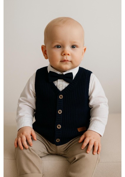 Erkek Çocuk Selanik Örgü Yelek – Esnek ve Şık – 0-5 Yaş indirimleri