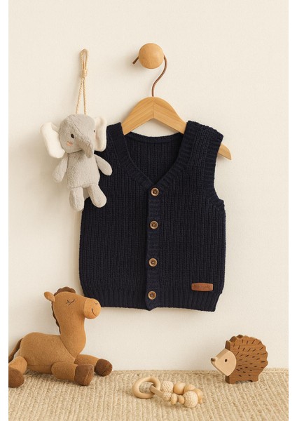 Erkek Çocuk Selanik Örgü Yelek – Esnek ve Şık – 0-5 Yaş