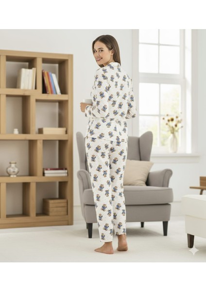 Berlin Raporlu Düğmeli 2'li Kadın Pijama Takımı modelleri