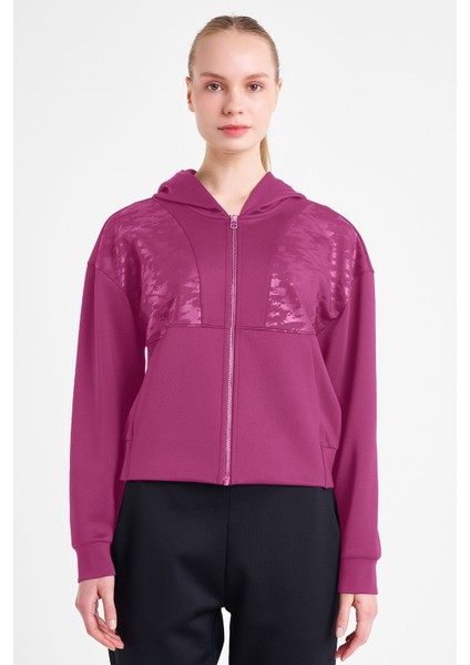 Kadın Fermuarlı Kapüşonlu Sweatshirt 25N-2125