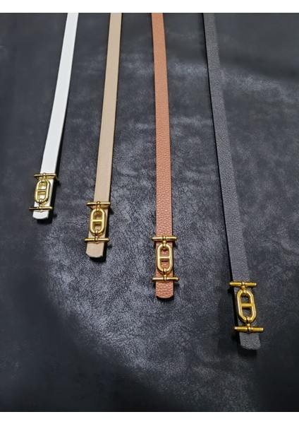Gold Tokalı Ince Kemer, Pantolon Kemeri, Gömlek Kemeri, Ceket Kemeri