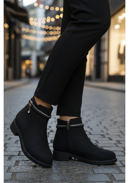 Siyah Zümrüt Fermuarlı Kaymaz Bot 325126 Z modelleri