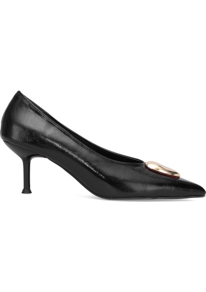 Elit PM486 K217 Kadın Klasik Topuklu Ayakkabı Siyah