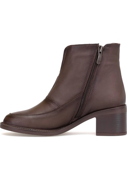 D25KB-1910 Kadın Hakiki Deri Topuklu Bot Kahverengi modelleri