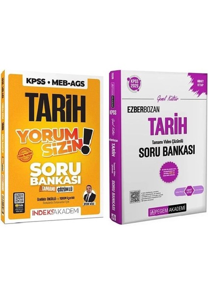 Pegem + Indeks 2026 Kpss Tarih Ezberbozan + Yorum Sizin Soru Bankası 2 Li Set
