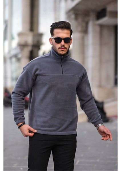 Yarım Fermuarlı Polar Sweatshirt